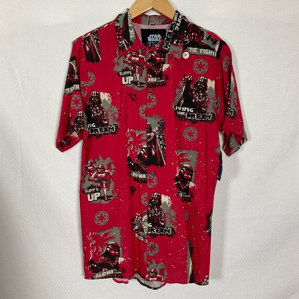WeLoveFine x Star Wars Dark Side Aloha Button Up Style Hawaiian Shirt Small New